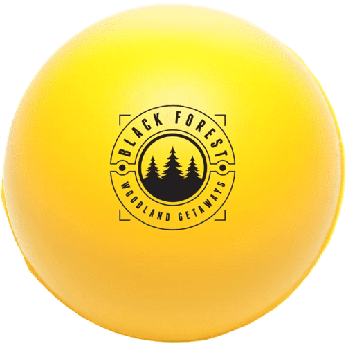 Custom Branded Stress Ball Basic in Yellow with a printed design from Total Merchandise