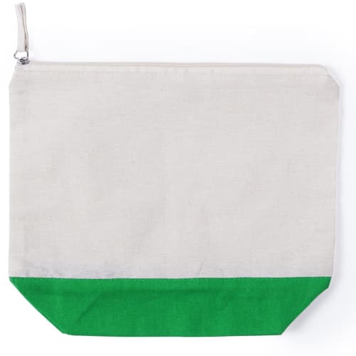 Logo-printed Lendil Beauty Bag in Natural/Green from Total Merchandise