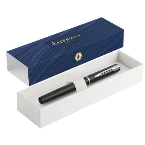 Custom Allure Rollerball Pen in a waterman gift box from Total Merchandise