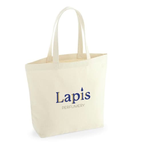 Custom Branded Recycled Maxi Tote Bag in Natural Printed with a Logo by Total Merchandise