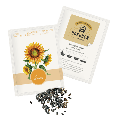 Promotional Essentials Seed Packets filled with sunflower seeds from Total Merchandise