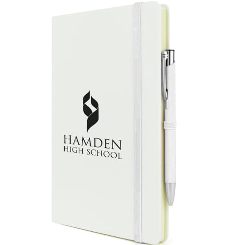 Custom Branded A5 Mole Mate White Notebook With A Printed Design From Total Merchandise