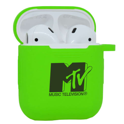 Personalisable Silicone Airpod Cases in Light Green from Total Merchandise