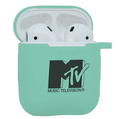 Custom printed Silicone Airpod Cases in Mint from Total Merchandise