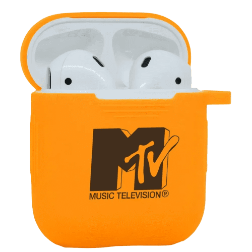 Logo-branded Silicone Airpod Cases in Orange from Total Merchandise