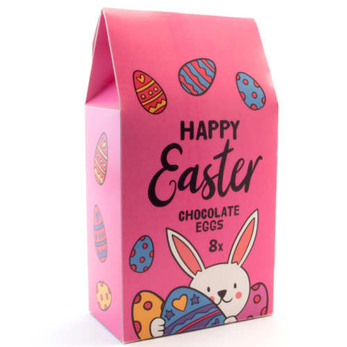 Custom branded Hollow Chocolate Eggs - Eco Carton with an all-over print from Total Merchandise