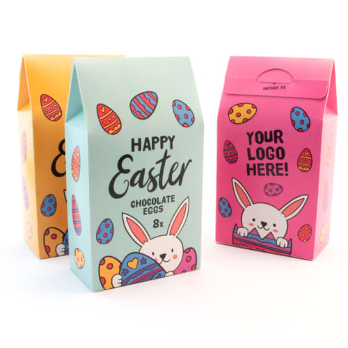 Group of branded Hollow Chocolate Eggs - Eco Carton with a full-colour print from Total Merchandise