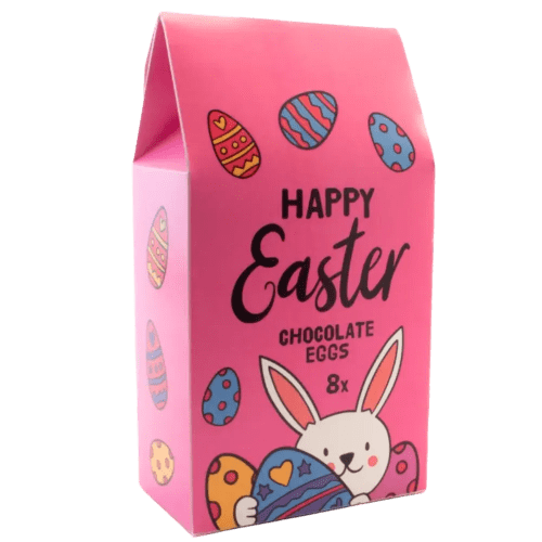Custom branded Hollow Chocolate Eggs - Eco Carton with an all-over print from Total Merchandise