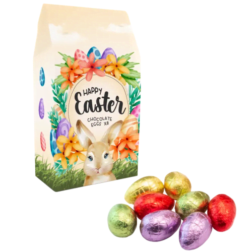 Hollow Chocolate Eggs - Eco Carton in White