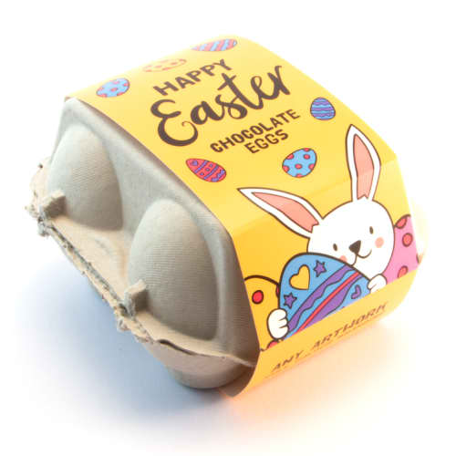 Custom Hollow Chocolate Eggs - Egg Box with a fully printed design from Total Merchandise