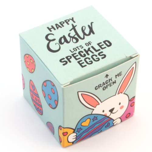 Promotional printed Speckled Eggs Eco Maxi Cubes with a fully printed design from Total Merchandise