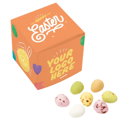 Promotional printed Speckled Eggs Eco Maxi Cubes with a fully printed design from Total Merchandise