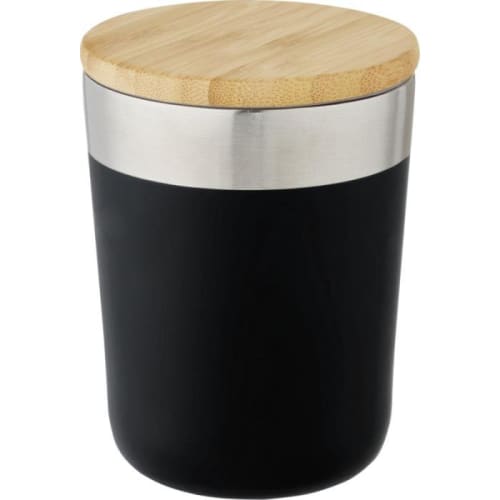 Branded Lagan 300ml Insulated Stainless Steel Tumbler in Solid Black from Total Merchandise