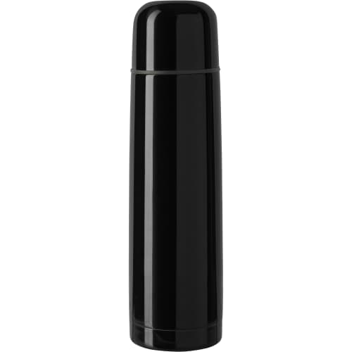 Logo Branded Stainless Steel Double Walled Vacuum Flask in Black from Total Merchandise