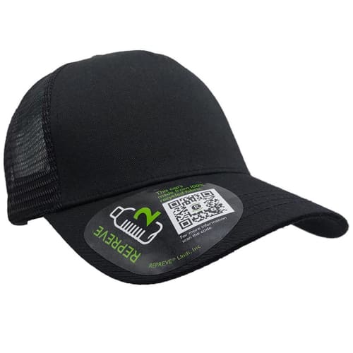 Total Recycled Repreve Trucker Caps in Black