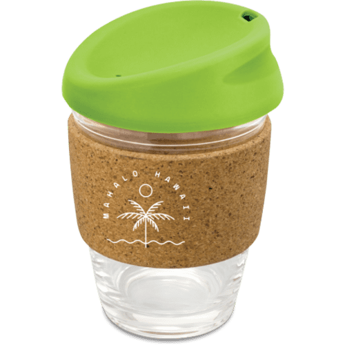 Promotional Kiato Cup with Cork Band in Light Green branded with your logo from Total Merchandise