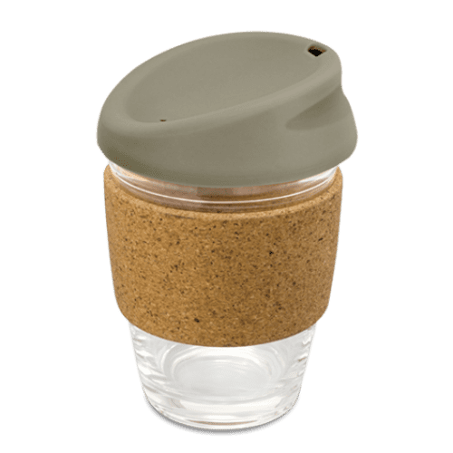 Logo Branded Kiato Cup with Cork Band in Grey branded with your logo from Total Merchandise