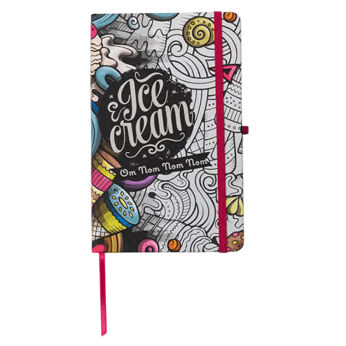 Custom Branded All Over Full Colour Printed Notebook with a design from Total Merchandise
