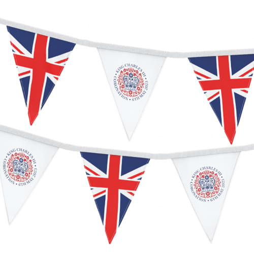 Promotional Coronation Triangle Bunting that can be printed with your logo from Total Merchandise