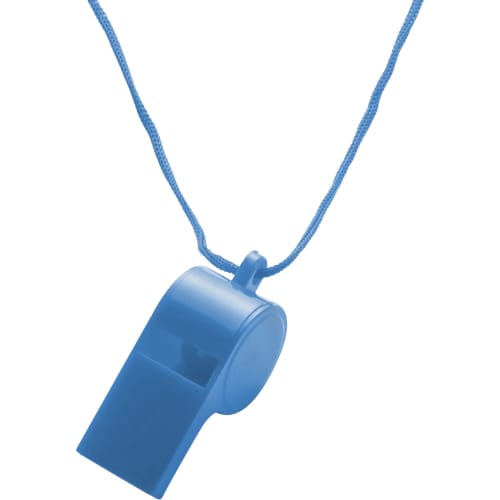 Custom Plastic Whistle in Blue with a design from Total Merchandise