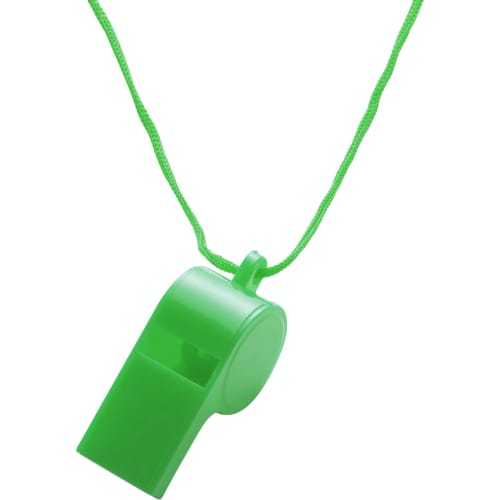 Promotional Plastic Whistle in Green with a design from Total Merchandise
