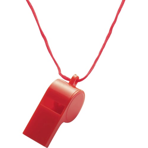 Printed  Plastic Whistle in Red with a design from Total Merchandise