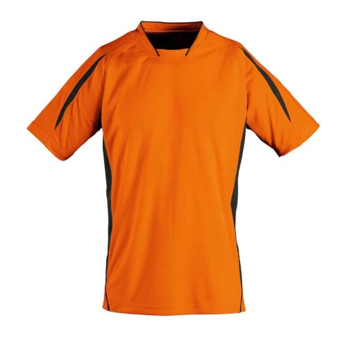 Personalisable SOL'S Maracana 2 Contrast T-Shirt in Orange/Black from Total Merchandise