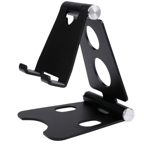 Custom Branded Adjustable Metal Tablet Stand with a printed design from Total Merchandise