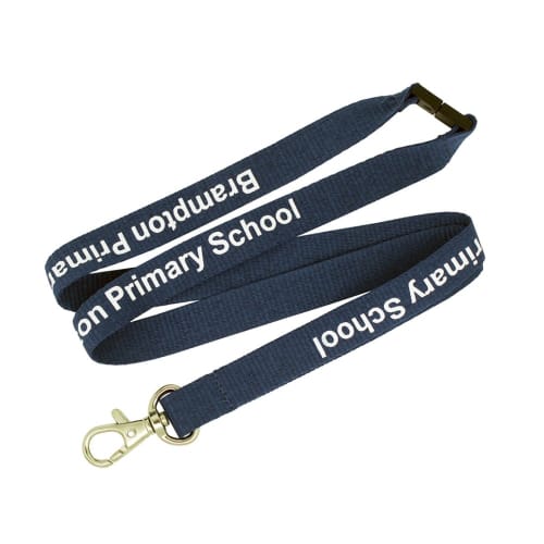 Customisable 20mm Flat Polyester Lanyards in Navy from Total Merchandise