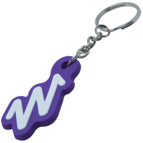 Promotional Custom Shape PVC Keyrings Printed with a Logo by Total Merchandise