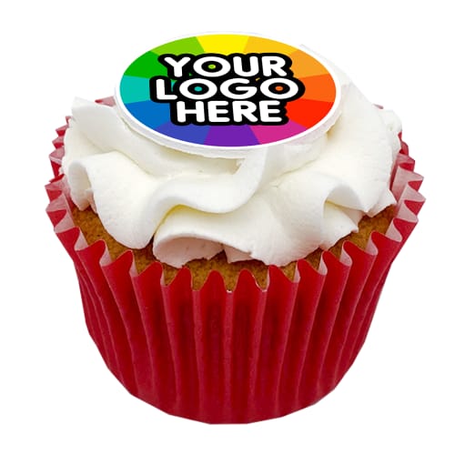 Promotional Frosted Cupcakes with a fully printed design from Total Merchandise