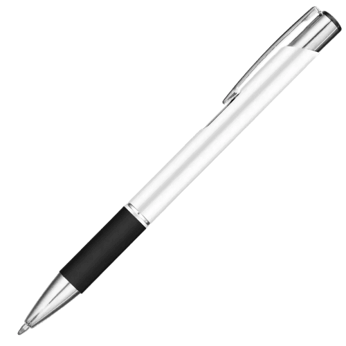 Branded Electra Satin Grip Ballpen with a design from Total Merchandise - Silver