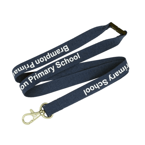 Personalisable Navy 20mm Flat Polyester Lanyards from Total Merchandise
