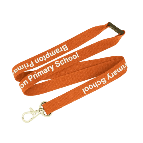 Customisable Orange 20mm Flat Polyester Lanyards from Total Merchandise