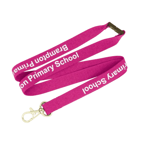 Promotional Pink 20mm Flat Polyester Lanyards from Total Merchandise