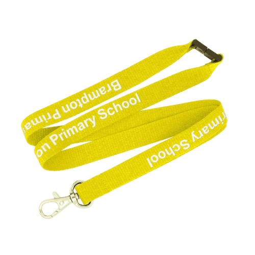 Personalisable Yellow 20mm Flat Polyester Lanyards from Total Merchandise