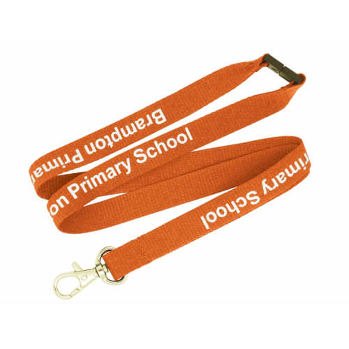 Customisable Orange 20mm Flat Polyester Lanyards from Total Merchandise