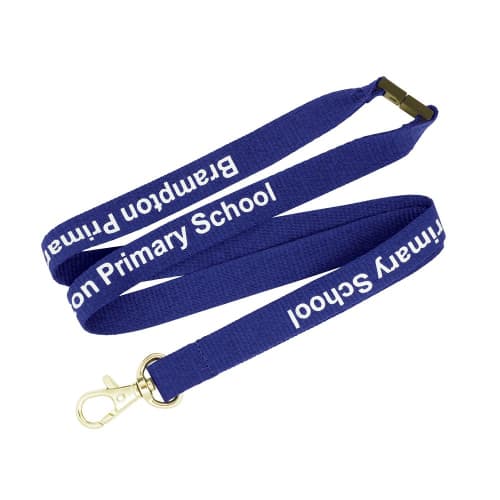 Printed Royal Blue 20mm Flat Polyester Lanyards from Total Merchandise