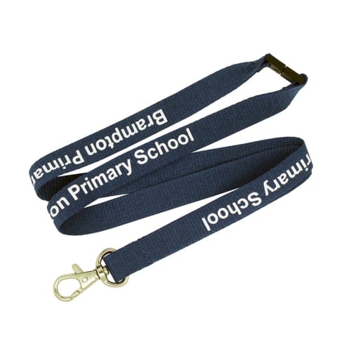 Personalisable Navy 20mm Flat Polyester Lanyards from Total Merchandise