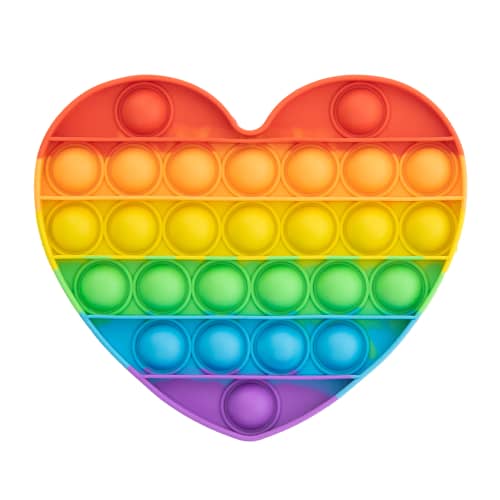 Branded Rainbow Fidget Toy with a printed design from Total Merchandise - Heart