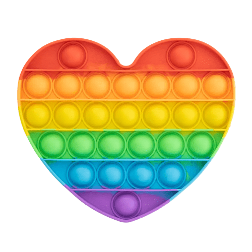 Branded Rainbow Fidget Toy with a printed design from Total Merchandise - Heart