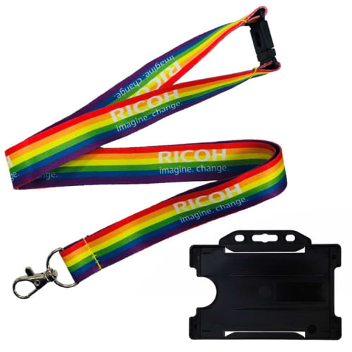 Custom Printed 20mm Full Colour Lanyards with Rigid Card Holders with a Logo by Total Merchandise