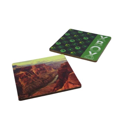 Promotional printed Cork Coasters with a full-colour print from Total Merchandise - Square