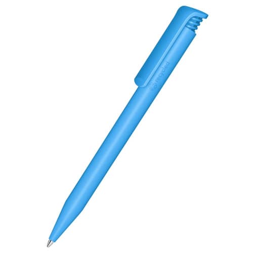 Logo branded Super Hit Eco Ballpen in Fresh Blue 279 printed with your company logo