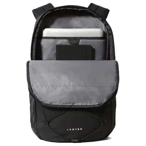 An image to show you the protective laptop sleeve inside of The North Face Vault Backpack