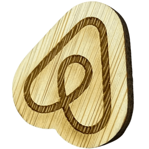 Branded Bamboo Badge with a printed design from Total Merchandise