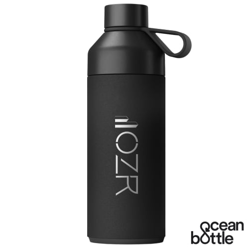 Custom Branded Big Ocean Bottle in Obsidian Black with a Logo by Total Merchandise