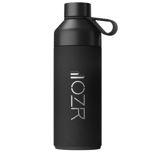 Custom Branded Big Ocean Bottle in Obsidian Black with a Logo by Total Merchandise