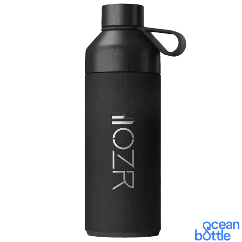 Custom Branded Big Ocean Bottle in Obsidian Black with a Logo by Total Merchandise