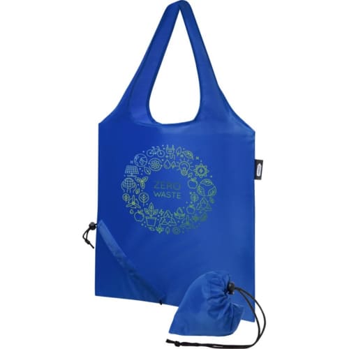 Logo Printed RPET Foldable 7L Tote Bag in Royal Blue printed with your logo from Total Merchandise